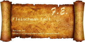 Fleischman Emil névjegykártya