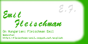 emil fleischman business card